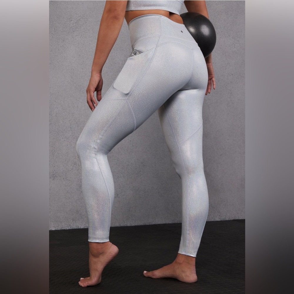 Fabletics silver glitter leggings - image 2